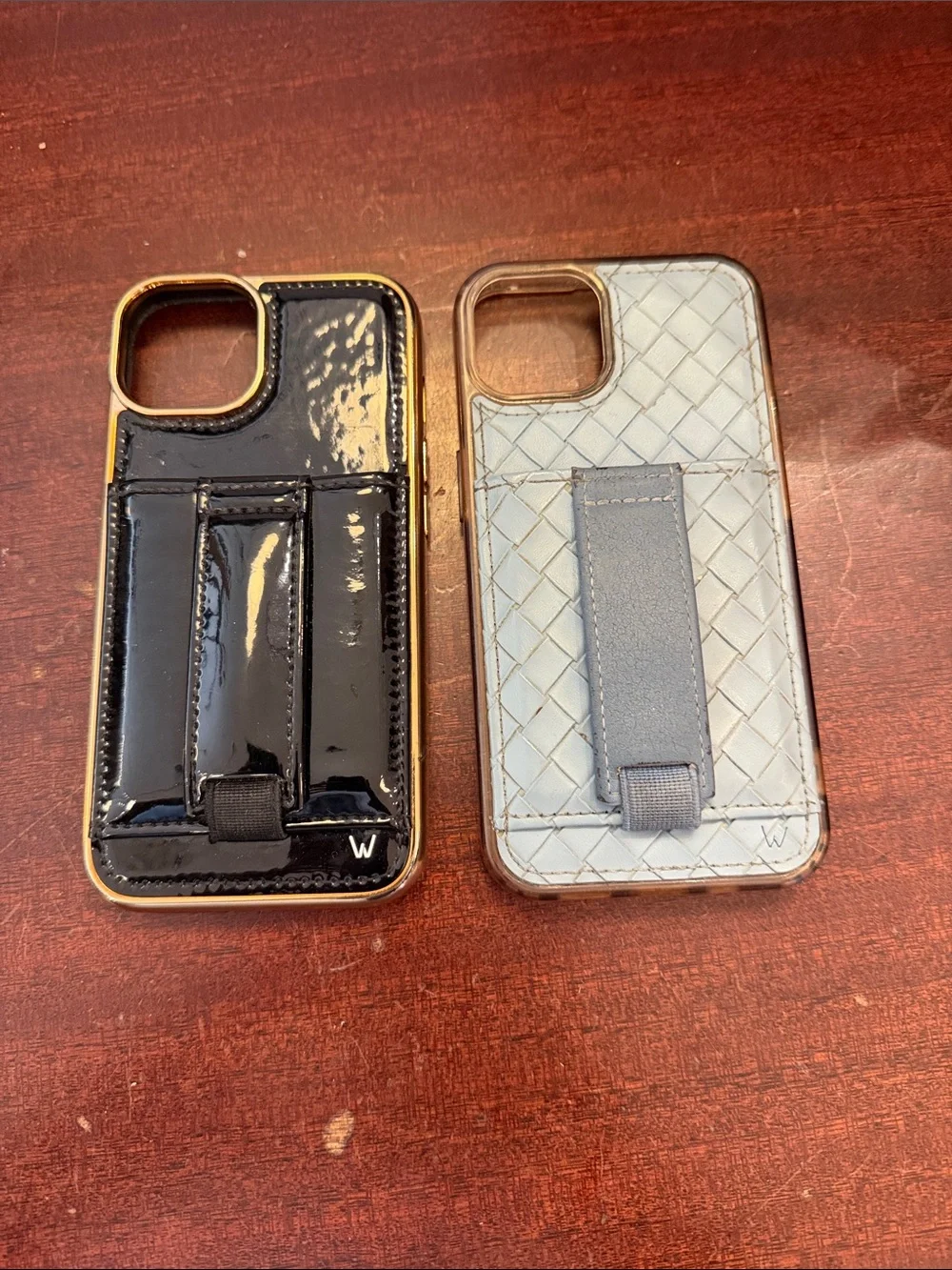 Walli - set of 2- Woven-Style Phone Case IPhone 13/14- Black and Light Blue